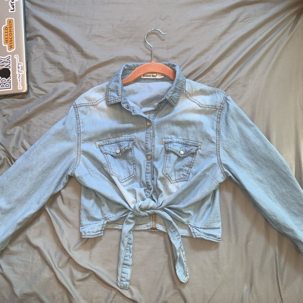 Mini Tie-Up Denim Jacket
